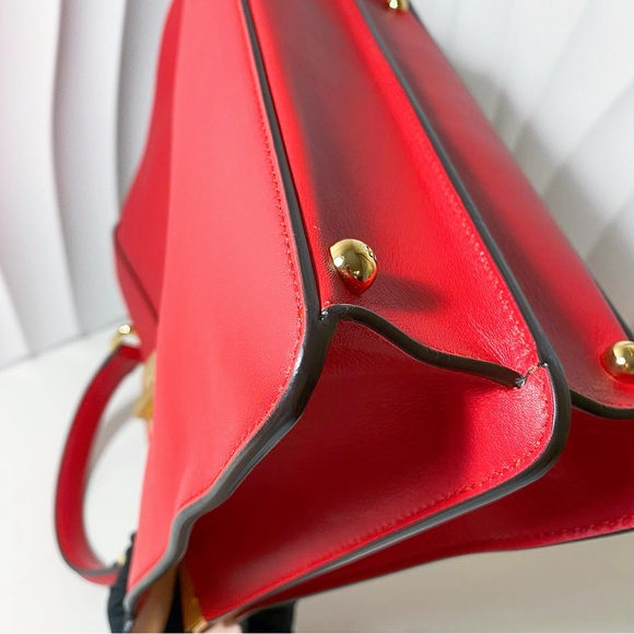 Fendi Red Leather Peekaboo Handbag - Picture 11 of 12